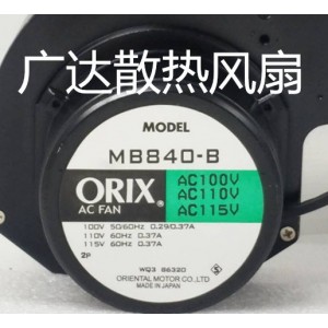 ORIX MB840-B 100/110/115V 0.29/0.37A 3wires cooling fan