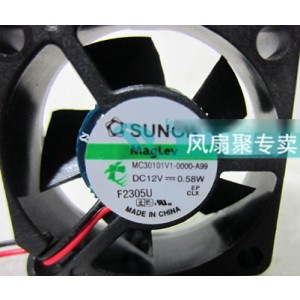 SUNON MC30101V1-0000-A99 12V 0.58W 2wires cooling fan