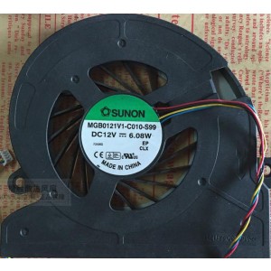 SUNON MGB0121V1-C010-S99 12V 6.08W 4 wires Cooling Fan