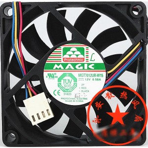 Magic MGT7012UR-W15 12V 0.58A 4wires Cooling Fan