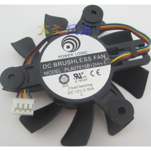 Power Logic PLA07015B12HH-1 12V 0.3A 4wires Cooling Fan