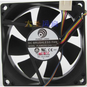 POWER LOGIC PLA08025S12HH-1-LV 12V 0.50A 4 wires Cooling Fan