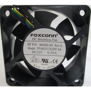 FOXCONN PV602512ESPF 12V 0.35A 4wires Cooling Fan