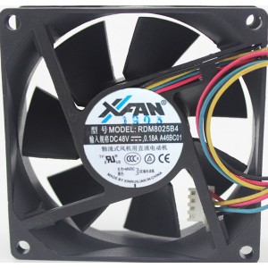 XFAN RDM8025B4 48V 0.18A 4wires cooling fan