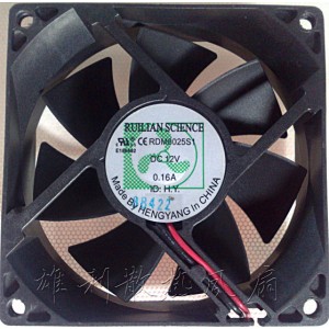 RUILIAN RDM8025S1 12V 0.16A 2wires cooling fan