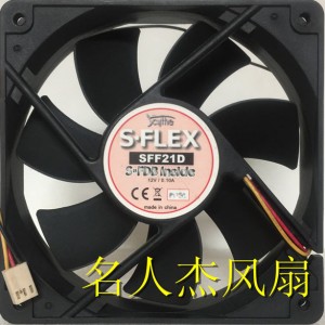 Scythe 12025 SFF21D : 12V 0.10A 3wires cooling fan