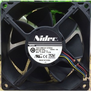 Nidec T92C12MS1A7-57A025 12V 0.55A 4wires cooling fan