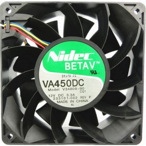 Nidec V34809-90 12V 3.3A 4wires Cooling Fan