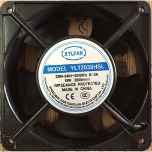XYLFAN YL12038HSL 220/240V 0.12A 2 wires Cooling Fan