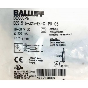 BALLUFF BES 516-325-E4-C-PU-05 BES00PE Inductive Proximity Switch - Original New