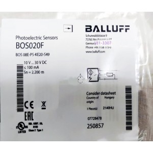 BALLUFF BOS020F BOS 08E-PS-KE20-S49 Photoelectric Switch Sensor - Original New