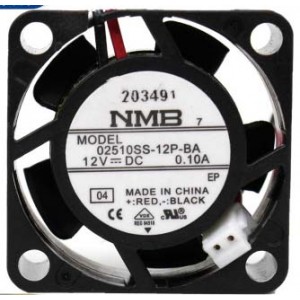 NMB 02510SS-12P-BA 12V 0.1A  2wires Cooling Fan