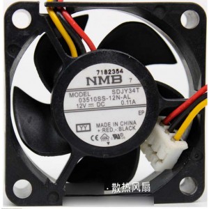 NMB 03510SS-12N-AL 12V 0.11A  3wires Cooling Fan