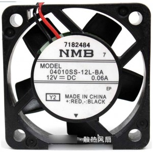 NMB 04010SS-12L-BA 12V 0.06A  2wires Cooling Fan