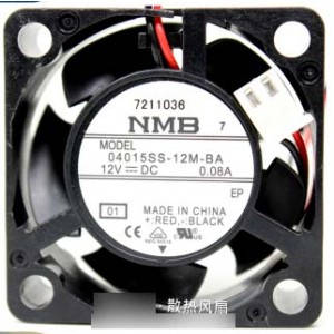 NMB 04015SS-12M-BA 12V 0.08A  2wires Cooling Fan