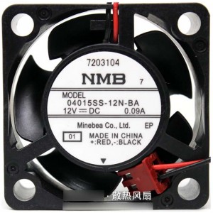 NMB 04015SS-12N-BA 12V 0.09A  2wires Cooling Fan