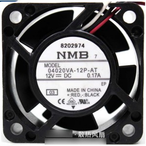 NMB 04020VA-12P-AT 12V 0.17A  3wires Cooling Fan