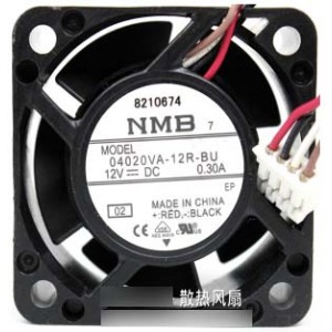 NMB 04020VA-12R-BU 12V 0.3A  4wires Cooling Fan
