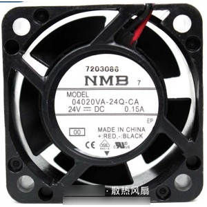 NMB 04020VA-24Q-CA 24V 0.15A  2wires Cooling Fan