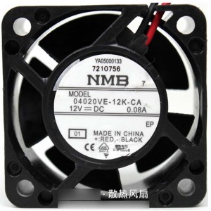 NMB 04020VE-12K-CA 12V 0.08A  2wires Cooling Fan