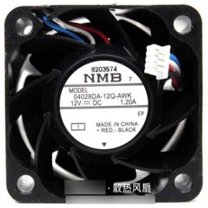 NMB 04028DA-12Q-AWK 12V 1.2A  4wires Cooling Fan