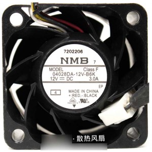 NMB 04028DA-12V-B6K 12V 3.0A  4wires Cooling Fan