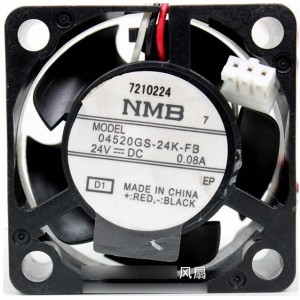 NMB 04520GS-24K-FB 24V 0.08A  3wires Cooling Fan