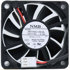 NMB 06015SS-12M-BL 12V 0.14A  2wires Cooling Fan