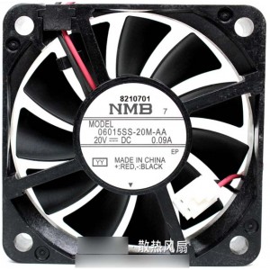 NMB 06015SS-20M-AA 20V 0.09A  2wires Cooling Fan