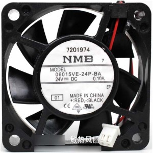 NMB 06015VE-24P-BA 24V 0.1A  2wires Cooling Fan