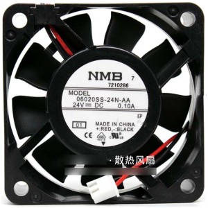 NMB 06020SS-24N-AA 24V 0.1A  2wires Cooling Fan