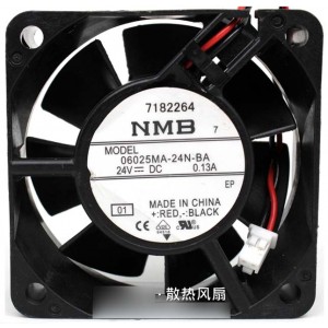 NMB 06025MA-24N-BA 24V 0.13A  2wires Cooling Fan