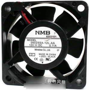 NMB 06025SA-12L-AA 12V 0.11A  2wires Cooling Fan