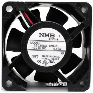 NMB 06025SA-12S-BL 12V 0.6A  3wires Cooling Fan
