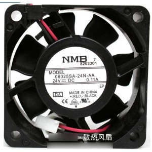 NMB 06025SA-24N-AA 24V 0.1A  2wires Cooling Fan