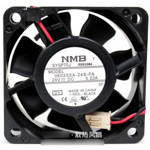 NMB 06025SA-24S-FA 24V 0.22A 2wires Cooling Fan