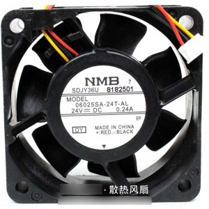 NMB 06025SA-24T-AL 24V 0.24A  3wires Cooling Fan