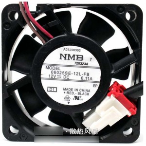 NMB 06025SE-12L-FB 12V 0.11A  3wires Cooling Fan