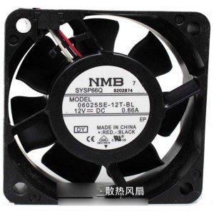 NMB 06025SE-12T-BL 12V 0.66A  3wires Cooling Fan