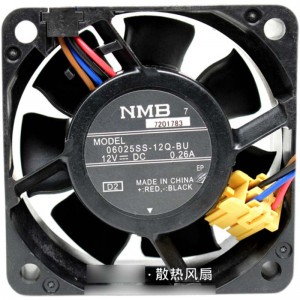 NMB 06025SS-12Q-BU 12V 0.26A  4wires Cooling Fan