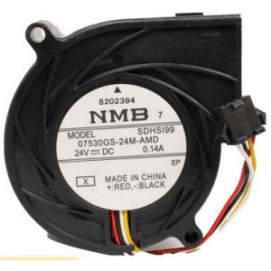 NMB 07530GS-24M-AMD 24V 0.14A  4wires Cooling Fan