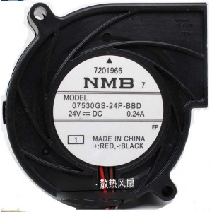 NMB 07530GS-24P-BBD 24V 0.24A  3wires Cooling Fan