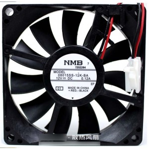 NMB 08015SS-12K-BA 12V 0.12A  2wires Cooling Fan