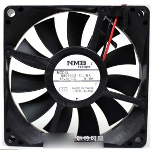 NMB 08015SS-12L-BA 12V 0.15A  2wires Cooling Fan