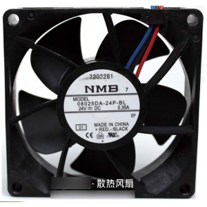 NMB 08025DA-24P-BL 24V 0.35A  3wires Cooling Fan