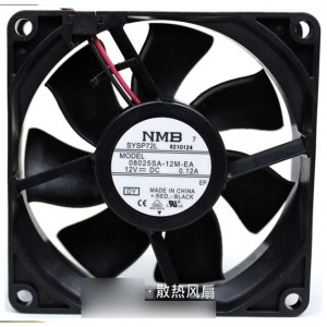 NMB 08025SA-12M-EA 12V 0.12A 2 wires Cooling Fan
