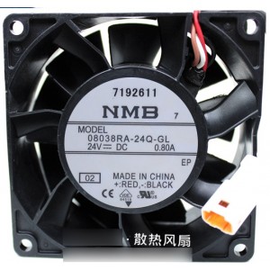 NMB 08038RA-24Q-GL 24V 0.8A  3wires Cooling Fan