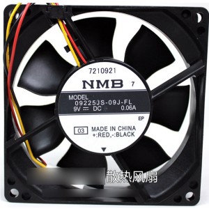 NMB 09225JS-09J-FL 9V 0.06A  3wires Cooling Fan