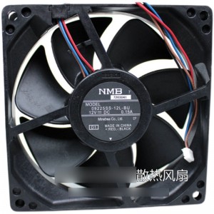 NMB 09225SS-12L-BU 12V 0.15A  4wires Cooling Fan