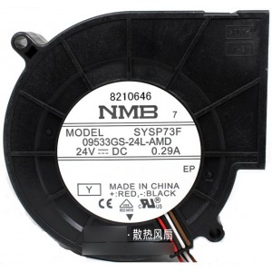 NMB 09533GS-24L-AMD 24V 0.29A  4wires Cooling Fan